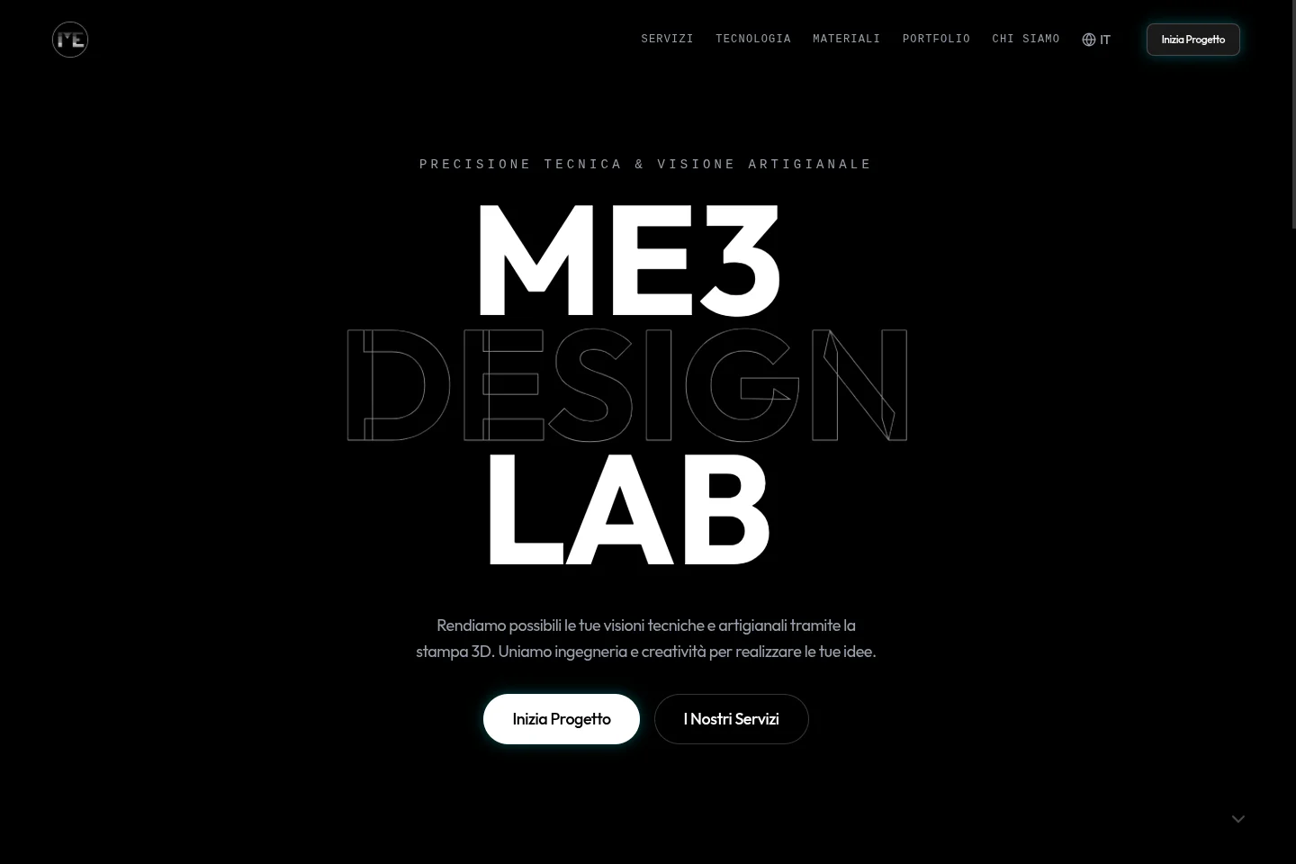 Homepage del sito ME3Design